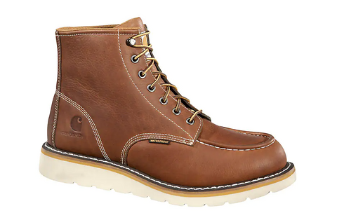 Carhartt Boots, 6-Inch Steel Toe Wedge Boot, CMW6275, Soft Tan Full Grain Leather