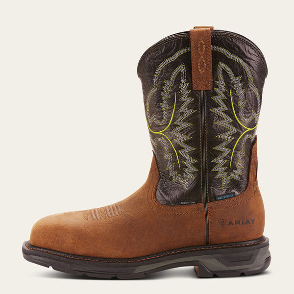 Ariat Boots, 11 inch WorkHog XT Wide Square Toe Waterproof Carbon Toe Work Boot, 10024966 TUMBLED BARK