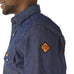 Wrangler FR Flame Resistant Long Sleeve Twill Work Snap Shirt, 12127, Indigo Denim