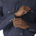 Wrangler FR Flame Resistant Long Sleeve Twill Work Snap Shirt, 12127, Indigo Denim