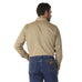 Wrangler FR Flame Resistant Long Sleeve Twill Solid Snap Shirt, FR12140, Khaki