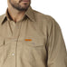 Wrangler FR Flame Resistant Long Sleeve Twill Solid Snap Shirt, FR12140, Khaki