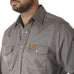 Wrangler FR Flame Resistant Long Sleeve Twill Solid Snap Shirt, FR127, Charcoal