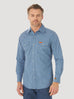 Wrangler FR Flame Resistant Long Sleeve Twill Solid Snap Shirt, FR145BL, Blue