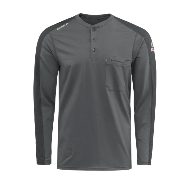 Bulwark Men's Flex Knit Henley Charcoal