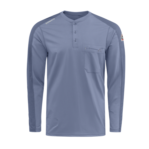 Bulwark Men's Flex Knit Henley Light Blue