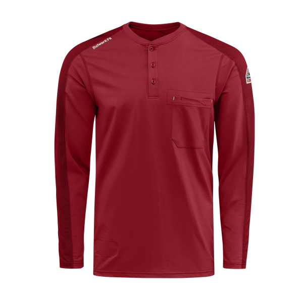 Bulwark Men's Flex Knit Henley Red