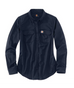 Carhartt, FR Women's Flame-Resistant Rugged Flex Relaxed Fit Midweight Twill Long-Sleeve Shirt, 102459, Navy & Khaki