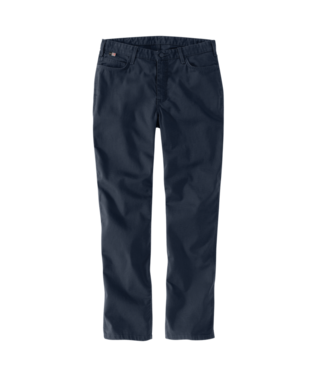 Carhartt, Women's Flame-Resistant Rugged Flex® Relaxed Fit Canvas Work Pant, 105015, Navy & Khaki