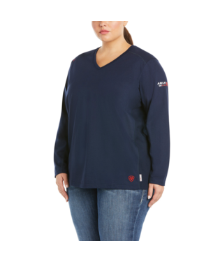 Ariat, Women's FR AC Crew Top, 10022698, Navy