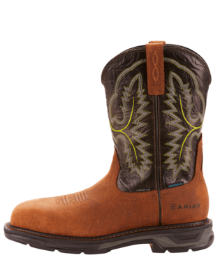 Ariat Boots, 11 inch WorkHog XT Wide Square Toe Waterproof Carbon Toe Work Boot, 10024966 & 10024968 TUMBLED BARK & OILY DISTRESSED BROWN