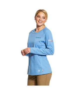 Ariat, Women's FR Air Crew T-Shirt, 10031020 & 10031021 , Sand Heather & Steel Blue Heather