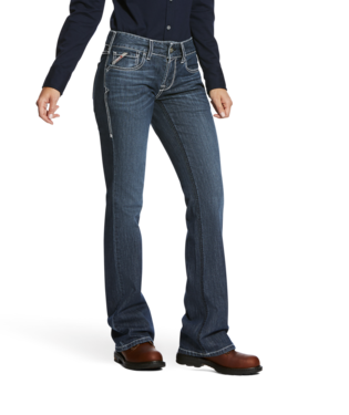 Ariat, Women's FR Mid Rise DuraStretch Basic Boot Cut Jean, 10016176, Blue Quartz