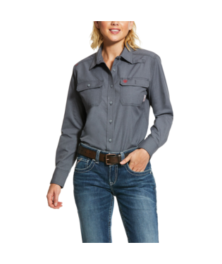 Ariat, Women's FR Featherlight Work Shirt, 10030335 & 10030336, Gunmetal & Khaki