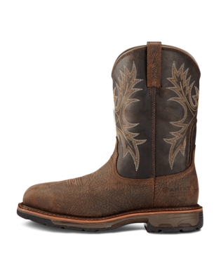 Ariat Boots, 11 inch WorkHog Wide Square Toe Waterproof Composite Toe Work Boot, 10017420 DARK BRUIN BROWN