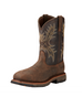 Ariat Boots, 11 inch WorkHog Wide Square Toe Waterproof Composite Toe Work Boot, 10017420 DARK BRUIN BROWN