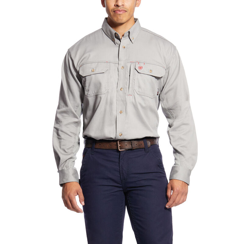 Ariat, FR Solid Vent Work Shirt, 10019063, Silver Fox