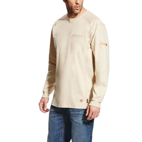 Ariat, FR Air Crew T-Shirt, 10022328, Sand Heather