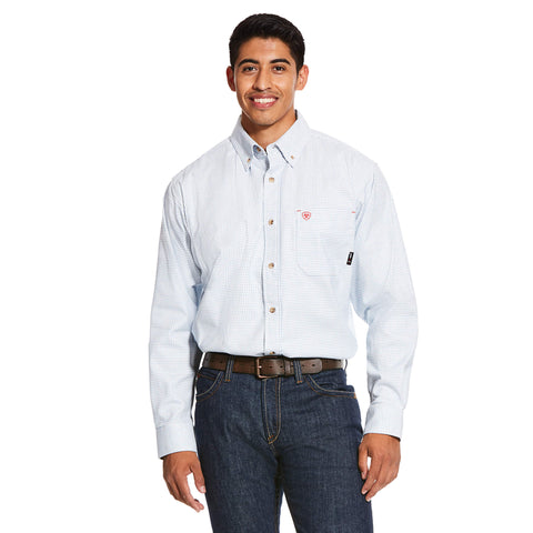 Ariat, FR Twill DuraStretch Work Shirt, 10027887, White Multi