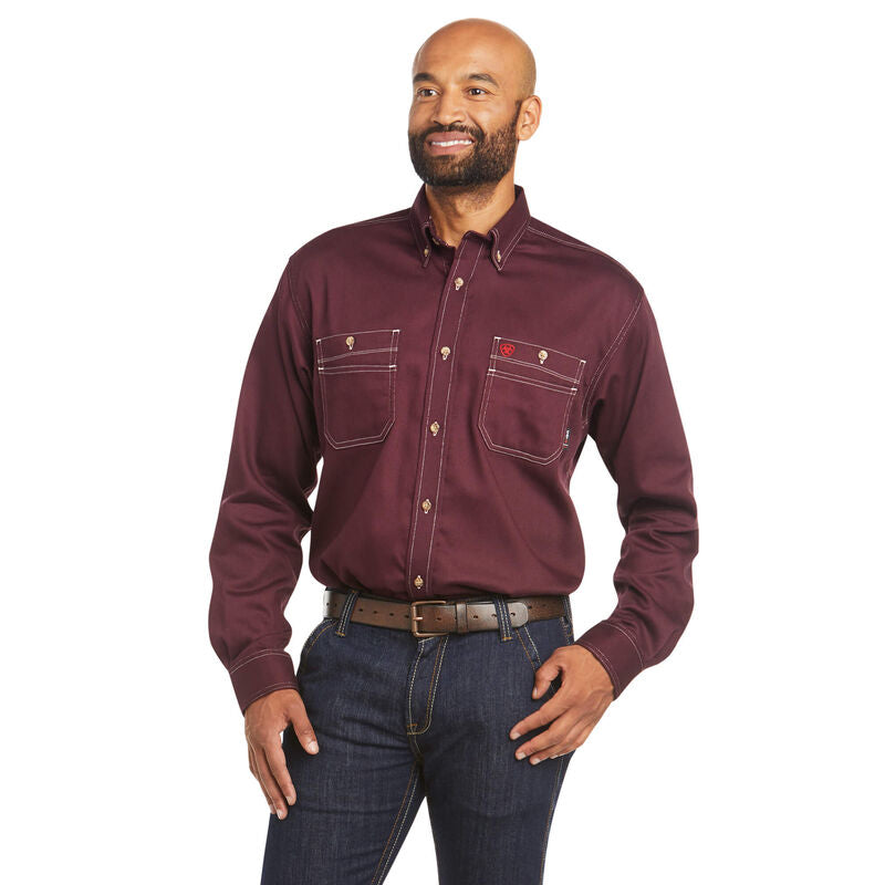 Ariat, FR Vented Work Shirt, 10035432, Malbec