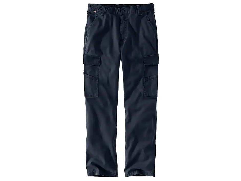 Carhartt, Flame Resistant Rugged Flex® Relaxed Fit Canvas Cargo Pant, 104205, Navy