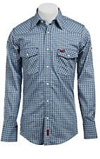 Wrangler, Shirt, FR Cot.  Snap Plaid 7.5oz, Blue/ White Plaid