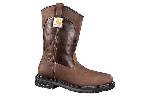 Carhartt Boots, 11-Inch Square Steel Toe Wellington Boot, CMP1218, Dk Brown Oil Tanned