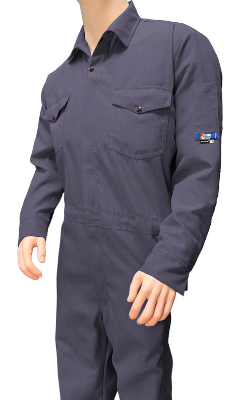 FlameRwear, FR Coverall Deluxe, fwCn4, Nomex 4.5 oz, Cat1, Gray Cut-to-Order Color