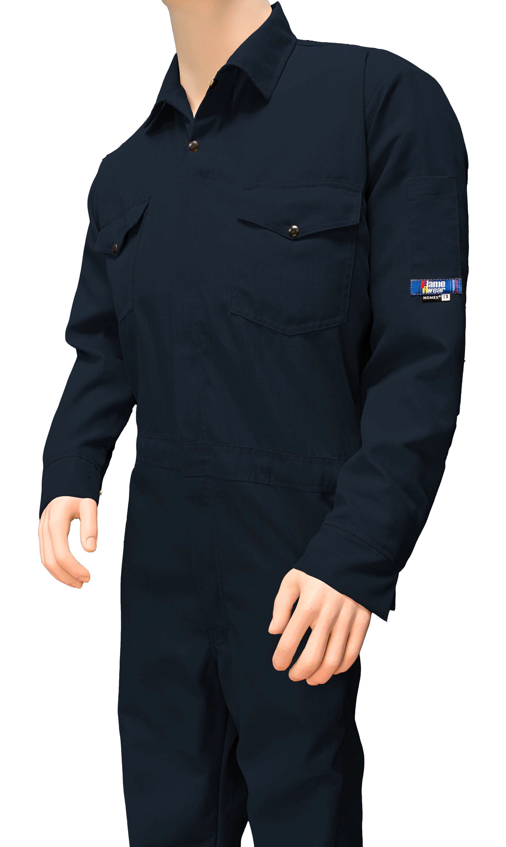 FlameRwear, FR Coverall Deluxe, fwCn4, Nomex 4.5 oz, Cat1, Navy