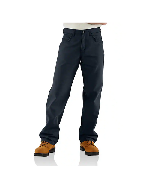 Carhartt, Flame-Resistant Midweight Canvas Pant-Loose Fit, FRB159, Dark Navy
