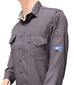 FlameRwear, FR Shirt Ladies, fwSLN4, Nomex 4.5 oz, Cat1, Gray, Tan Cut-to-Order Color