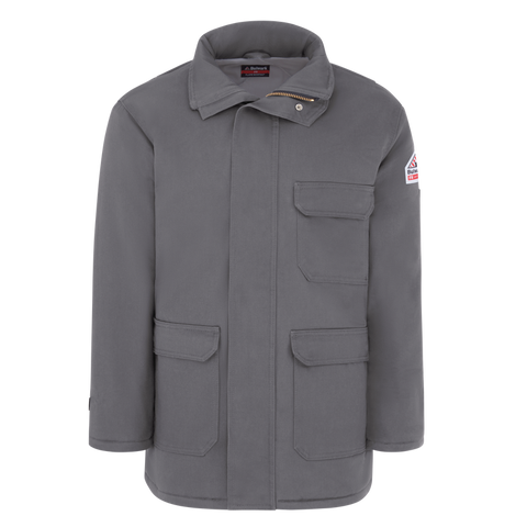 Bulwark, Men's Heavyweight Excel FR Comfortouch Insulated Deluxe Parka, JLP8, FR 7oz, Cat3, Gray