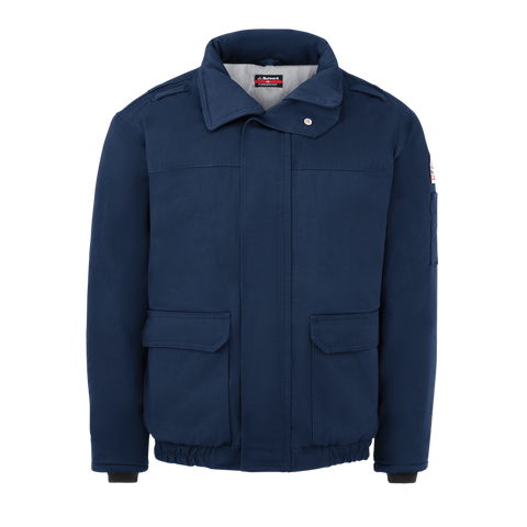 Bulwark, Men's Heavyweight FR Insulated Bomber Jacket, JLR8, FR 7oz, Cat3, Navy