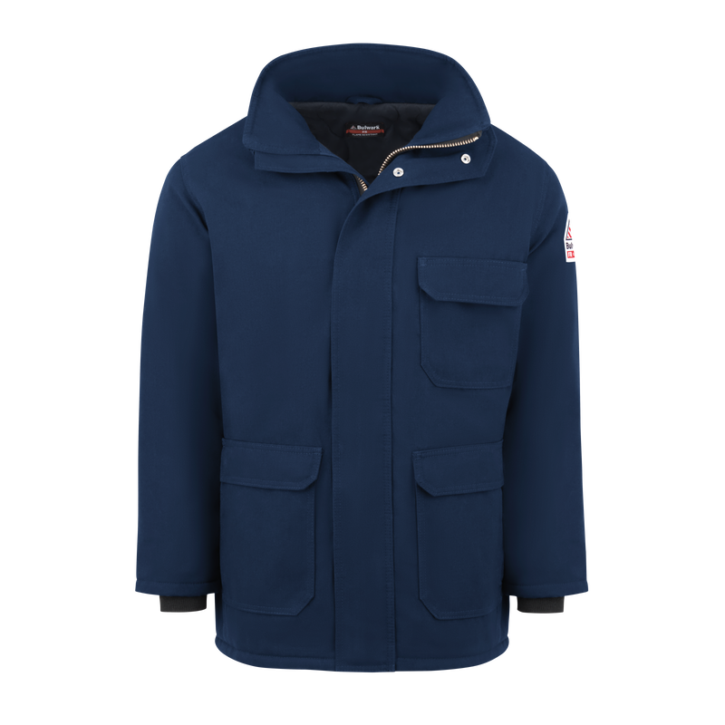 Bulwark, Men's Heavyweight Nomex FR Insulated Deluxe Parka, JNP2, Nomex 7oz, Cat4, Navy