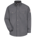 Bulwark, Men's Midweight FR Dress Uniform Shirt, SLU2, FR 7oz, Cat2, Gray. Khaki, Navy