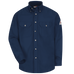 Bulwark, Men's Midweight FR Dress Uniform Shirt, SLU2, FR 7oz, Cat2, Gray. Khaki, Navy