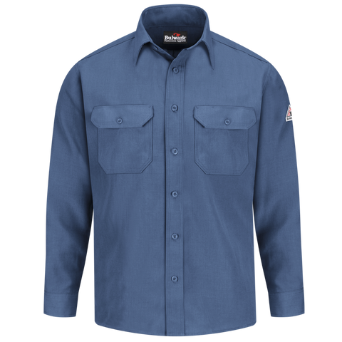 Bulwark, Men's Lightweight Nomex FR Uniform Shirt, SND2, Nomex 4.5oz, Cat1, Gulf Blue