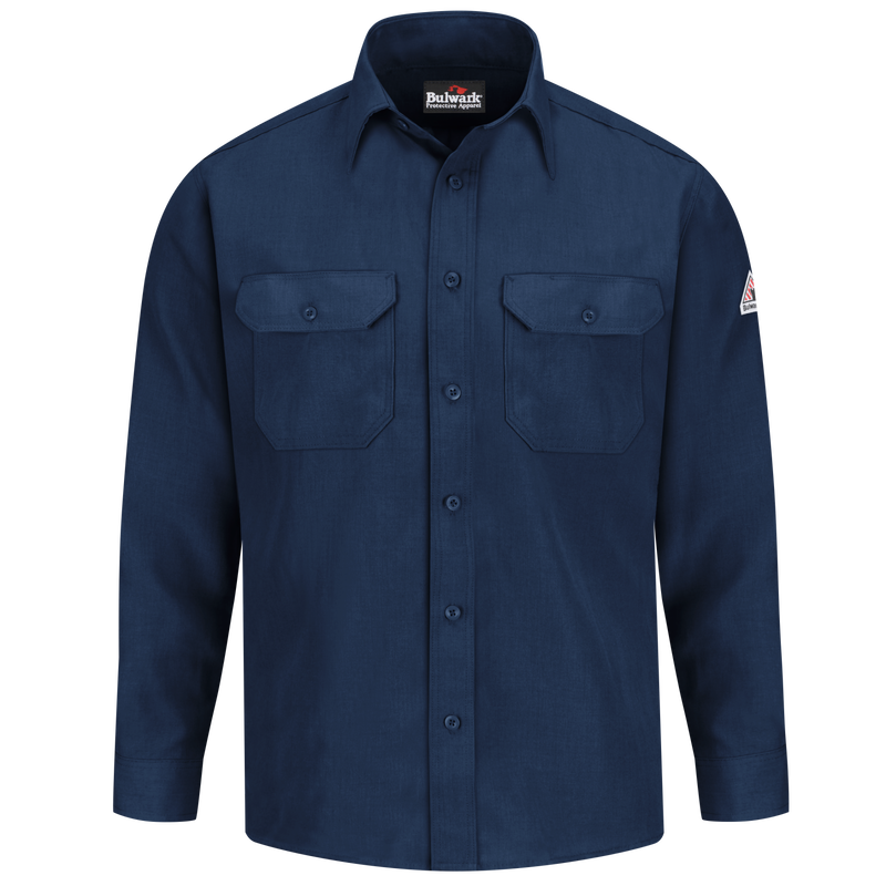 Bulwark, Men's Lightweight Nomex FR Uniform Shirt, SND2, Nomex 4.5oz, Cat1, Navy, Royal Blue, Tan