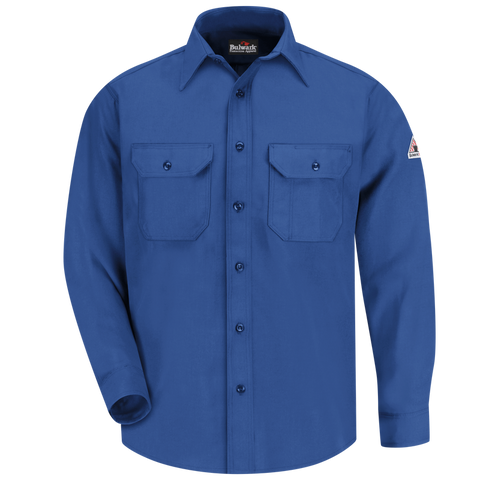 Bulwark, Men's Nomex IIIA Uniform Shirt, SND6, Nomex 6oz, Cat1, Royal Blue