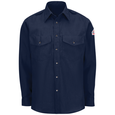 Bulwark, Men's Lightweight Nomex FR Snap-Front Shirt, SNS2, Nomex 4.5oz, Cat1, Navy, Royal Blue, Tan